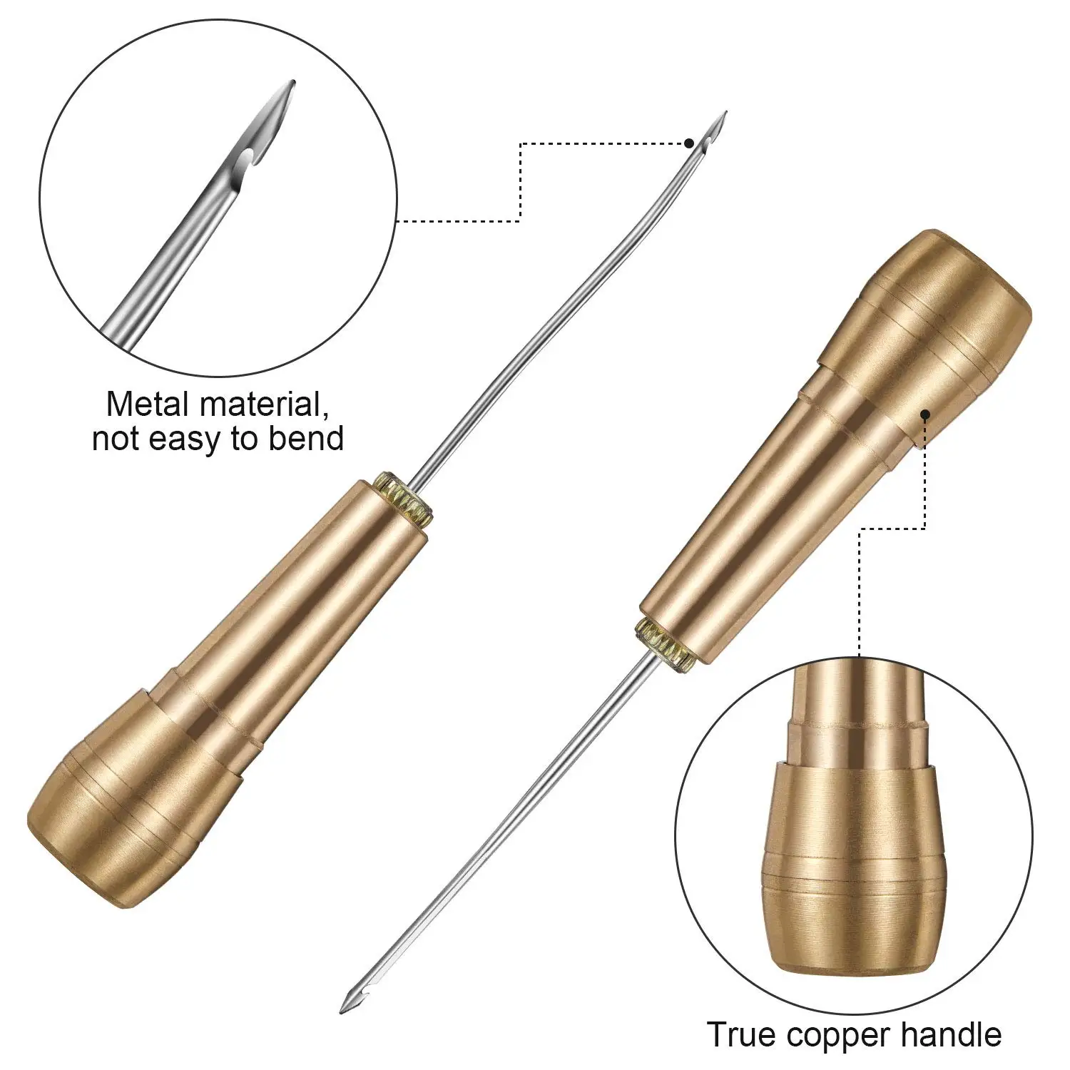 Leatherwork Repairs - Leather Stitching Kit w/Copper Awl &