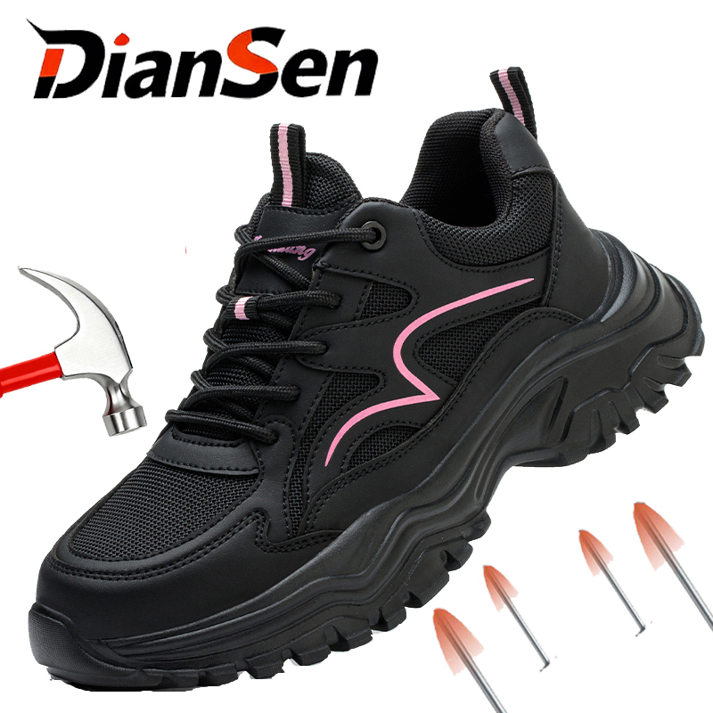 Leather Work Fabric - Comfortable Safety Shoes Anti-Puncture Anti-smash Work