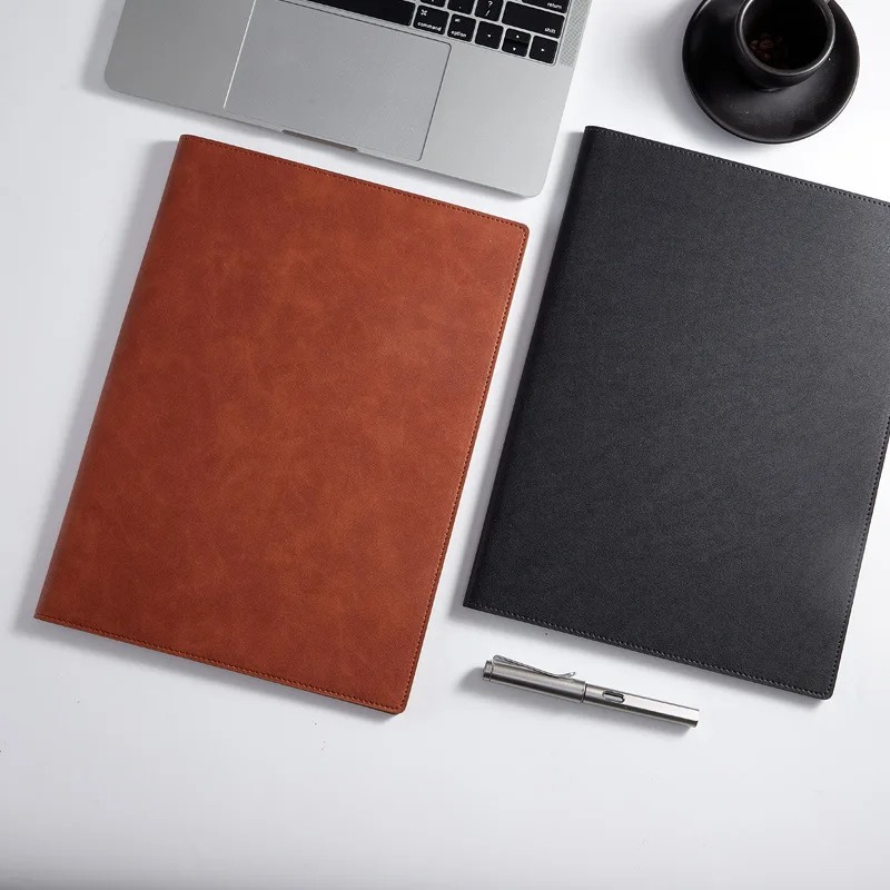 Black A4 Conference Leather Po - Leather Work Folder review and price
