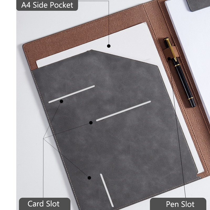 Black A4 Conference Leather Po - Leather Work Folder review and price