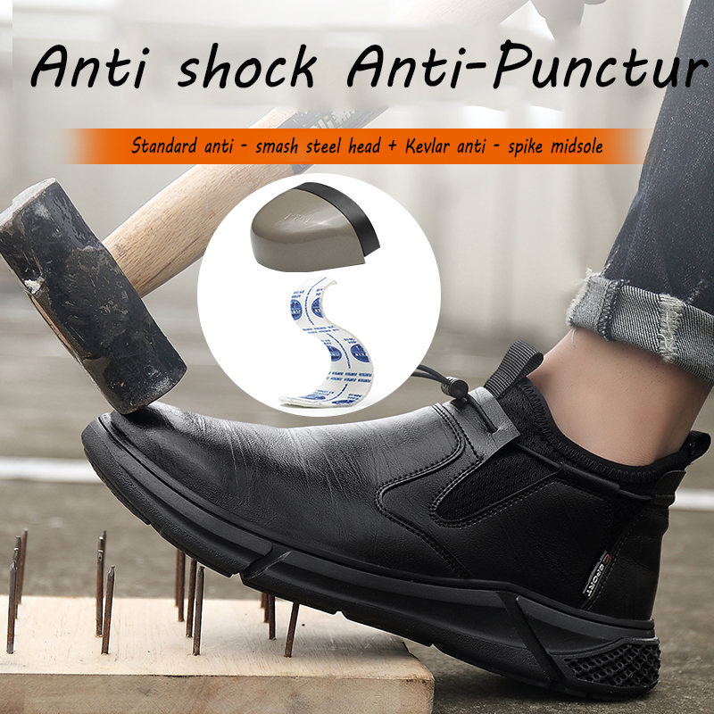 Men Safety Shoes Anti-Smash St - Leather Work Fabric review and price