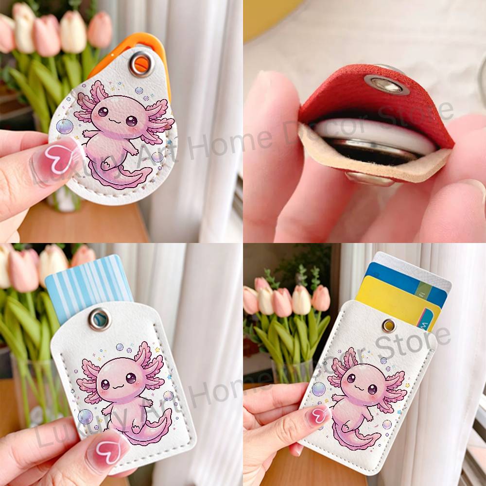 Cute pink A-Axolotl Cartoon Ho - Leather Work Is review and price