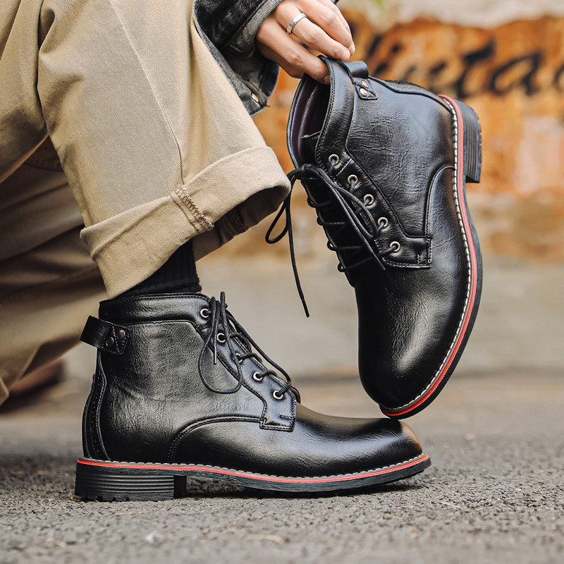 Luxury Retro High Men's Leathe - Leather Work Fabric review and price