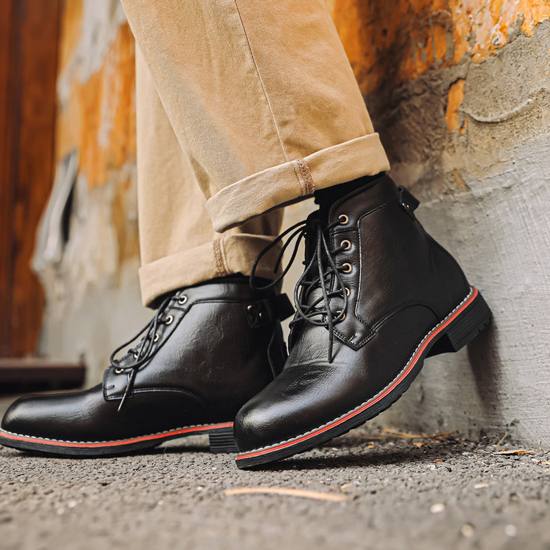 Luxury Retro High Men's Leathe - Leather Work Fabric review and price