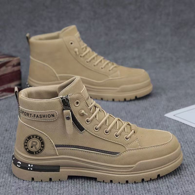 Men Retro High Top Work Boots  - Leather Work Fabric review and price
