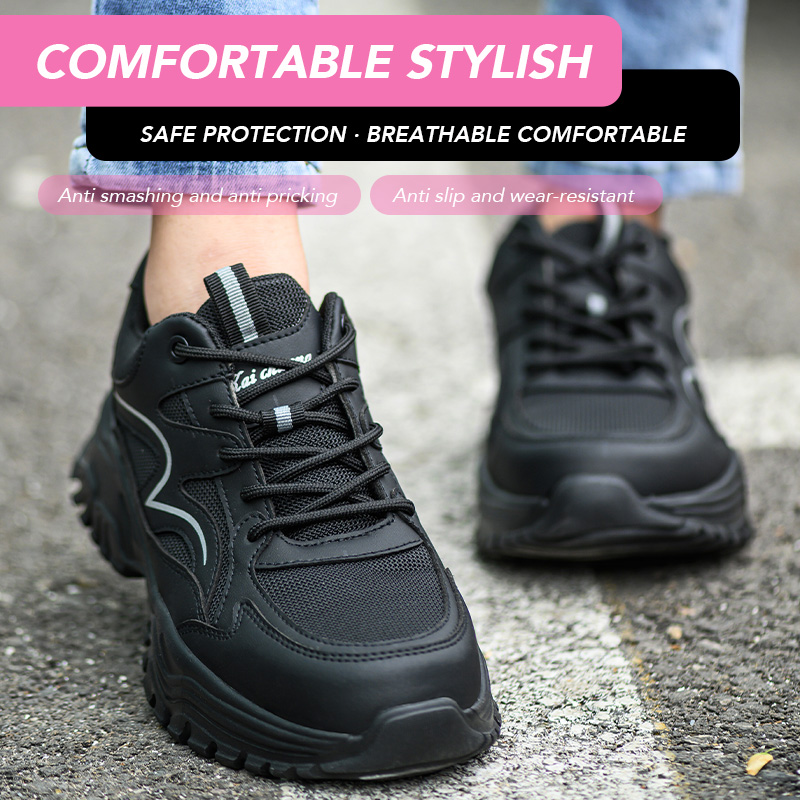 Comfortable Safety Shoes Anti- - Leather Work Fabric review and price