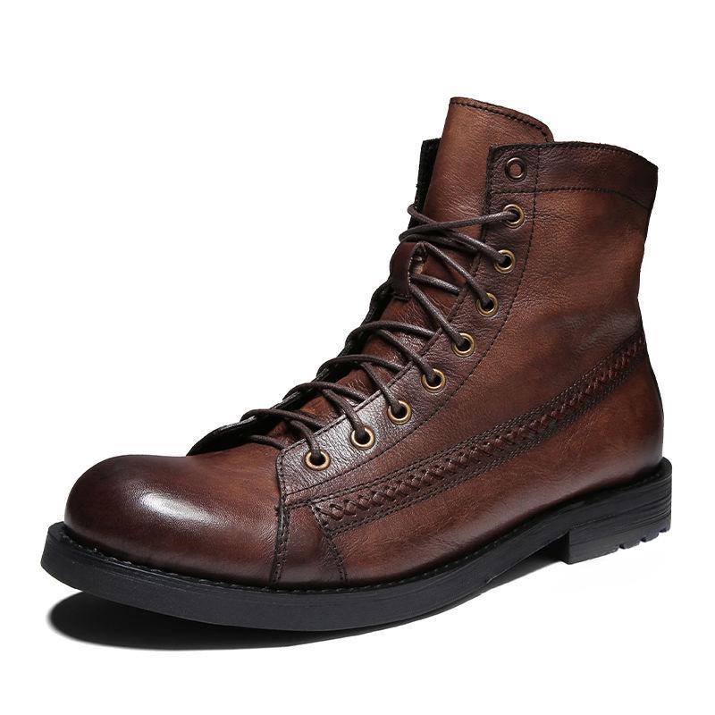 Mens Ankle Boots Classic Handm - Leather Work Fabric review and price
