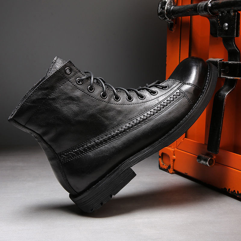 Mens Ankle Boots Classic Handm - Leather Work Fabric review and price