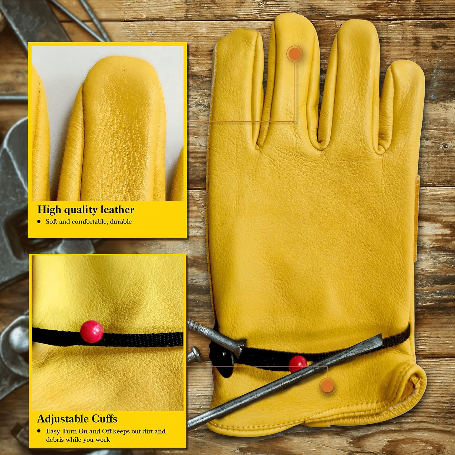 Yellow Cowhide Leather Gardeni - Leatherwork Repairs review and price