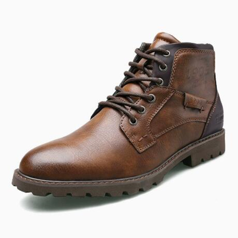 2026 Leather Men Ankle Boots P - Leather Work Fabric review and price