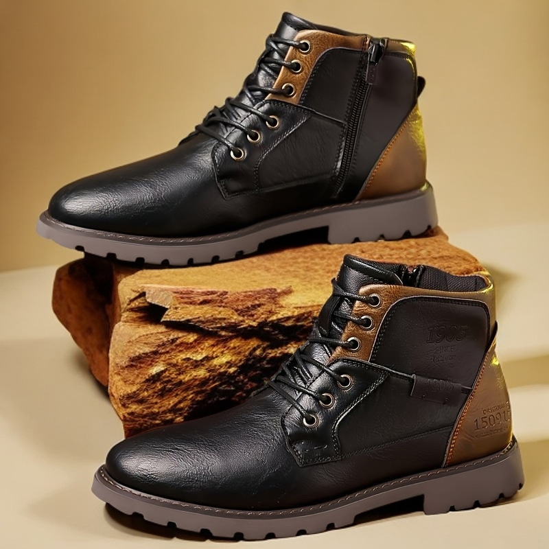 2026 Leather Men Ankle Boots P - Leather Work Fabric review and price