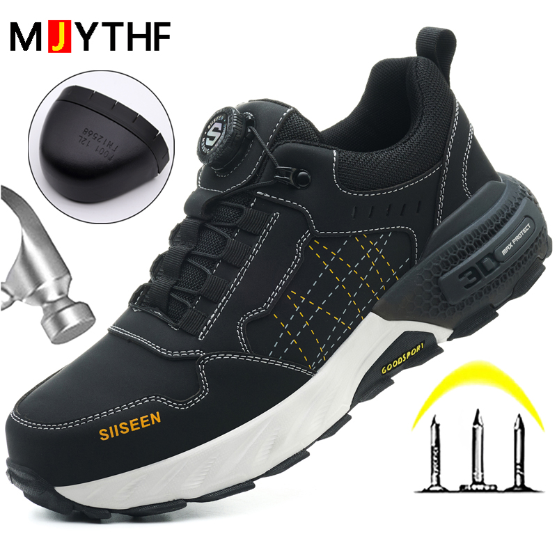 Black Leather Safety Shoes Sec - Leather Work Fabric review and price