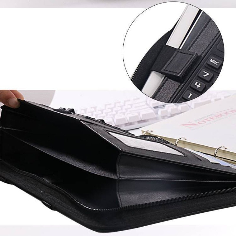 1Pc A4 PU Leather Zipper File  - Leather Work Folder review and price