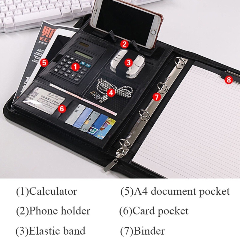 1Pc A4 PU Leather Zipper File  - Leather Work Folder review and price